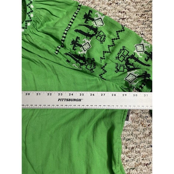 Crown & Ivy Peasant Top NWT Blouse Boho sz 3X Plus 3/4 Sleeve Embroidered Tunic - Picture 7 of 16